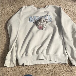 White Maine Graphic Men's Sweater
